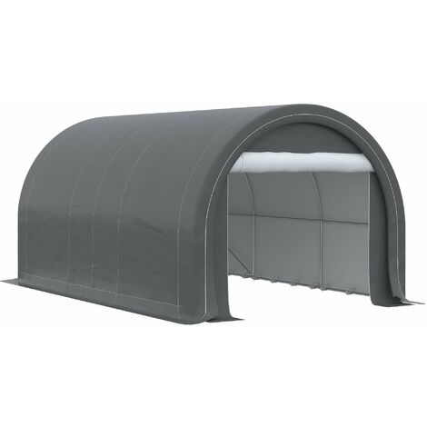 Box Auto da Esterno 500x300x240 cm in Acciaio zincato e Polietilene Grigio
