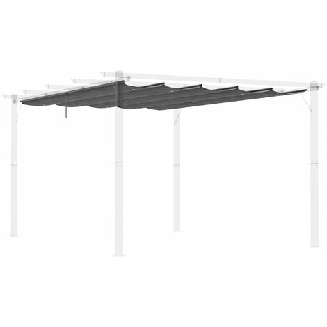 Telo di Ricambio per Pergola da Giardino 350x260 cm in Poliestere Grigio Scuro