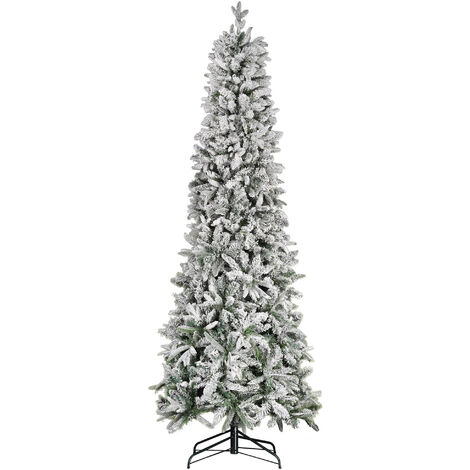 Albero di Natale Artificiale Innevato 150 cm 30 Rami Pino del Gargano Verde