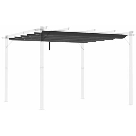 Telo di Ricambio per Pergola da Giardino 3x3m in Poliestere Grigio Scuro