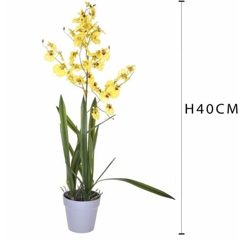 Planta artificiale con vaso - Orchidea - H. 42 cm