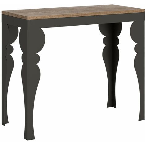 Consolle Allungabile 90-300x40x77 cm in Nobilitato Marrone (1/5)
