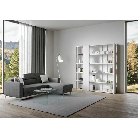 Libreria Moderna 5 Ripiani 178x36x204 cm in nobilitato Bianco