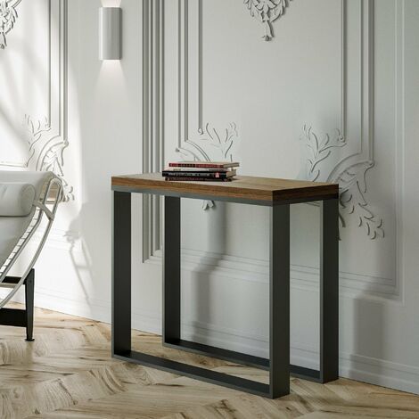 Consolle Allungabile 90-x45-90x80 cm in Nobilitato Marrone