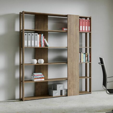 Shintenchi Etagere - Libreria industriale a 4 ripiani, tripla da