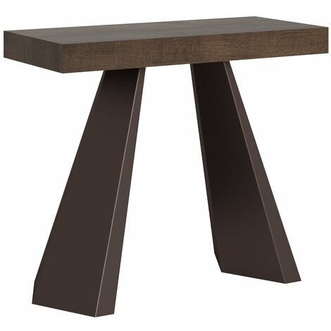 Consolle Allungabile 90-196x40x77 cm in Nobilitato Marrone (1/4)