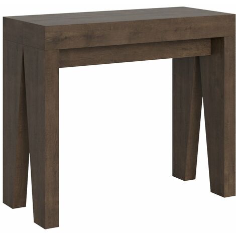 Consolle Allungabile 90-196x42x77 cm in Nobilitato Marrone (1/4)