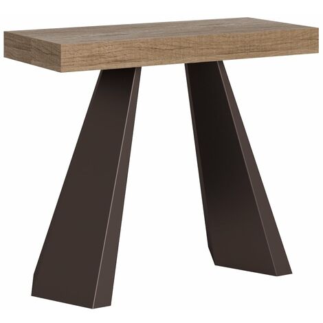 Consolle Allungabile 90-196x40x77 cm in Nobilitato Marrone (1/4)