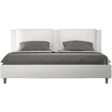 Letto Matrimoniale Extra Large 200x200 cm con Rete e Contenitore Antea Bianco (1/4)