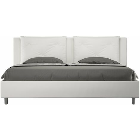Letto Matrimoniale Large 180x190 cm con Rete e Contenitore Appia Bianco (1/4)