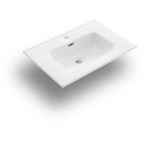 Lavabo Rettangolare da Incasso in Ceramica 71x46,5x2cm TFT Bianco