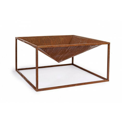 Braciere da Giardino 60x60x31h cm Illinois Ruggine