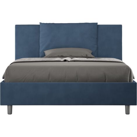 Letto Matrimoniale Francese 140x190 cm con Rete Antea Blu (1/5)