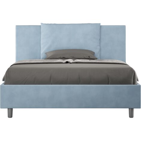 Letto Matrimoniale Francese 140x190 cm con Rete Antea Azzurro (1/5)