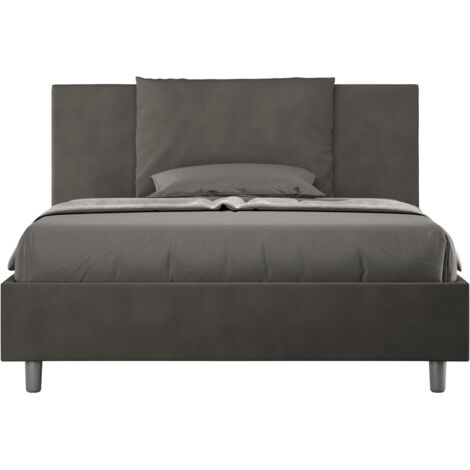 Letto Matrimoniale Francese 140x190 cm con Rete Antea Grigio (1/5)