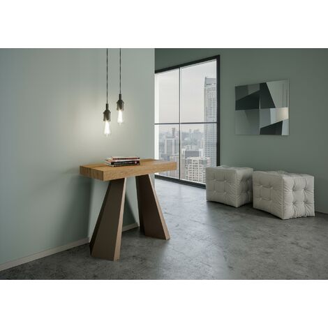 Consolle Allungabile 90-196x40x77 cm in Nobilitato Marrone (1/4)
