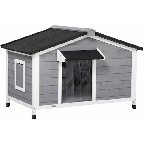 Cuccia Casetta per Cani 109x79x72 cm in Legno Grigio