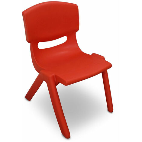 Sedia colorata per bambini 26x30x50 cm in plastica resistente Rossa