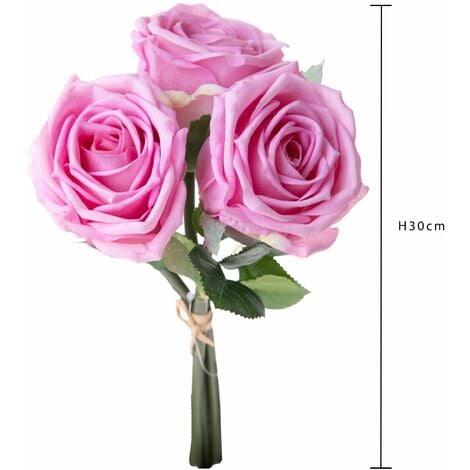 BOUQUET ARTIFICIALE MAZZO Fiori Secchi Rosa Decorazioni Natalizie