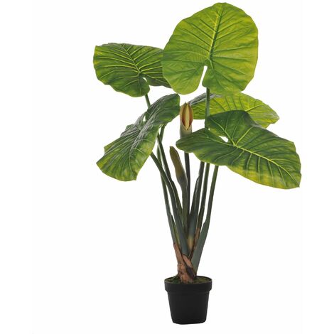 VidaXL Pianta Artificiale Taro Con Vaso 45 Cm | Foglie Verdi In Plastica Per Arredo Interno - 4