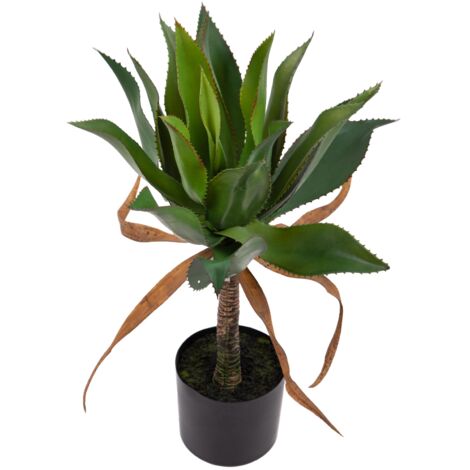 SUNPRAIRIE 34 Inch Artificial Agave Plant in Pot with 45 Leaves Forest