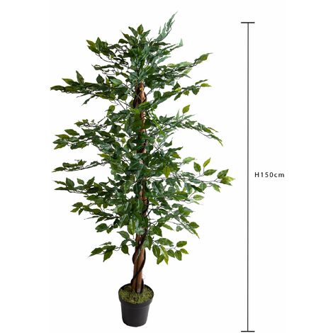 Pianta Artificiale Ficus Tree con Vaso 150 cm