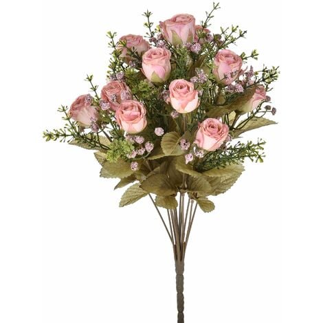 Set 2 Bouquet Artificiali di Rose Dry H 40 cm