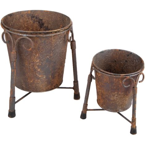 Set 2 Vasi in Ferro con Alz 21 H 23 cm (1/5)