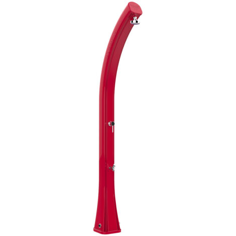 Doccia Solare da Giardino 35L Miscelatore e Lavapiedi Arkema Happy XL Cherry