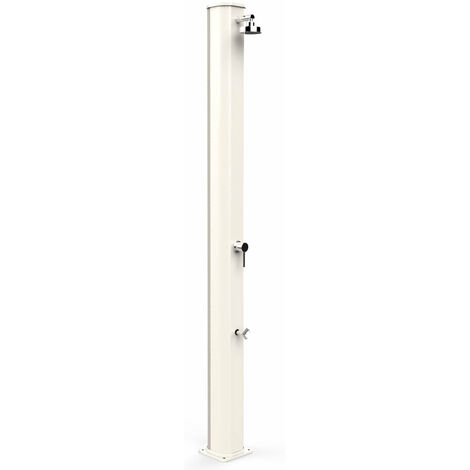 Doccia Solare da Giardino 40L Miscelatore e Lavapiedi Arkema Big Jolly Bianco Crema