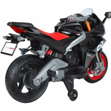 Moto Elettrica per Bambini 12V con Licenza Aprilia RS660 Nera