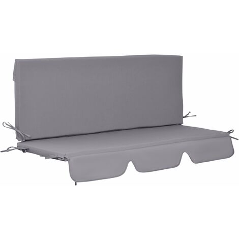 Cuscino per Dondolo da Giardino 130x45x5 cm in Poliestere Grigio