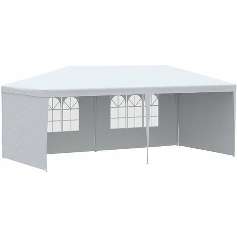 Tendostruttura da Giardino Pieghevole 5,83x2,95 m con Pannelli Rimovibili Bianco