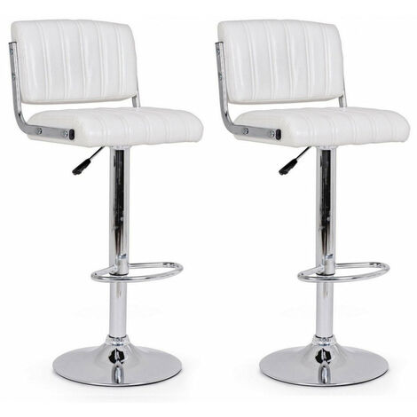 Beliani Set Di 2 Sgabelli Da Bar In Policarbonato Bianco - Design Moderno, Altezza 99cm, Seduta 36x40cm, Fino A 150kg - Da Montare