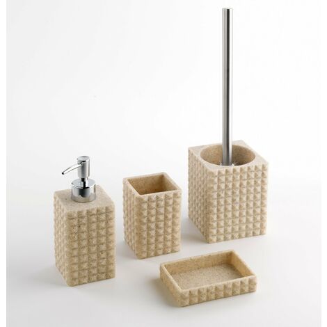 Set 4 Accessori da Bagno in Resina TFT Naama Sabbia (1/5)