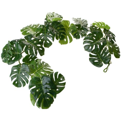 Americque Albero Artificiale Con 37 Foglie Real Touch In Vaso - Pianta Finta Verde E Gialla Per Decorazione Interna/Esterna - 3