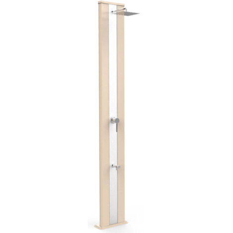 Doccia Solare da Giardino 40L Miscelatore e Lavapiedi Arkema Dada S Fascia Inox Champagne Bronze (1/5)