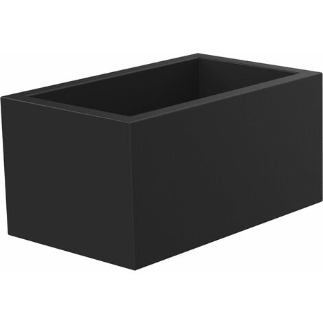 Blim Anthea Vaso Rettangolare In Plastica – 50x25x22,5 Cm, Colore Antracite/Nero, Per Giardino E Esterni