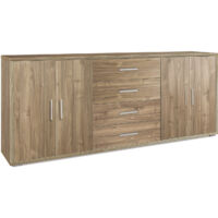 Mobile Basso 4 Ante 4 Cassetti 203x84x41 cm Noce Stelvio