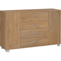 Madia 2 Ante 4 Cassetti 136x86x41 cm Noce Stelvio
