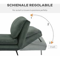 Poltrona Letto Singolo Trasformabile 82x89x83 cm in Legno e Acciaio Tessuto  Velluto a Coste Verde