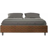 Letto Matrimoniale Sommier 160x200 cm con Rete e Contenitore Azelia Era 04 Arancione