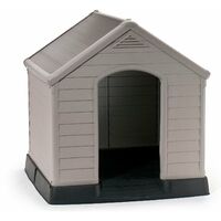Cuccia da Esterno per Cani 99x95x99 cm in Plastica Keter Dog House Sabbia/Marrone