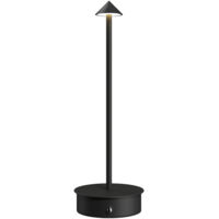 Lampada da Tavolo Touch Luce Led 3 Tonalità Ricaricabile con USB in Acciaio Nero