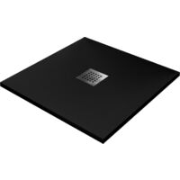 Piatto Doccia in Pietra 80x80 cm Bonussi Ardesia Stone Central Nero