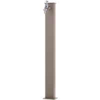 Fontana rettangolare completa di impianto e rubinetto H82 Cm colore Tortora Made in Italy