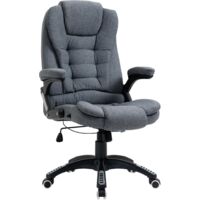 Sedia Poltrona Presidenziale da Ufficio 67x72x110-120 cm in Tessuto Grigio