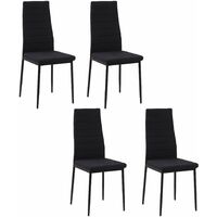 Set 4 Sedie 41x50x97 cm in Tessuto Nero