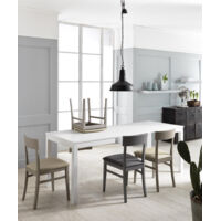 Tavolo Allungabile 130/210x80x76 cm in Legno Top in Melaminico Bianco