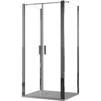 Box Doccia 3 Lati 70x80x70 cm 2 Ante Saloon in Cristallo Trasparente 6mm H195 Bonussi Marty